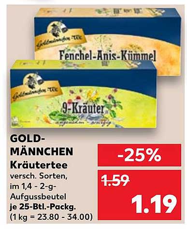 GOLD-MÄNNCHEN Kräutertee - verschiedene Sorten