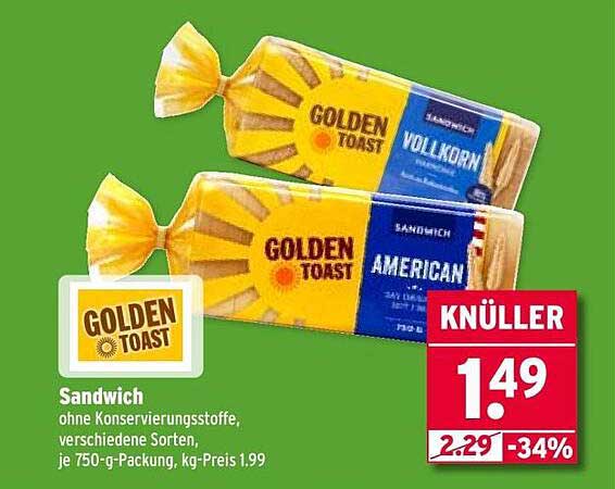 Golden Toast Sandwich 750-g-Packung