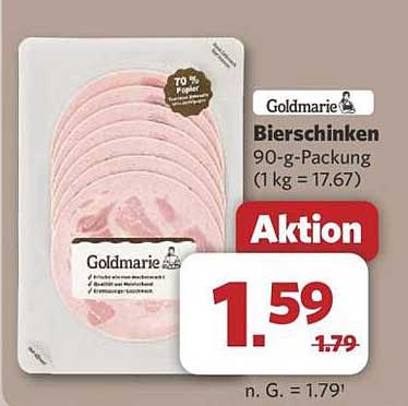Goldmarie Bierschinken 90-g-Packung