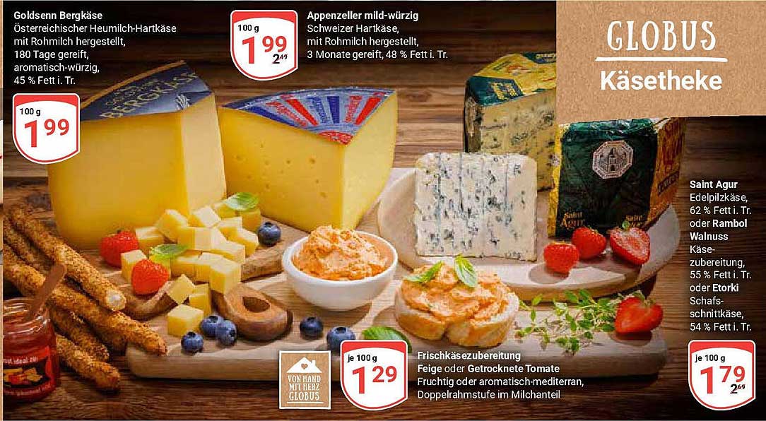 Goldsenn Bergkäse und Appenzeller mild-würzig im Angebot