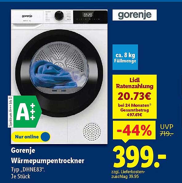 Gorenje Wärmepumpentrockner Typ „DHNE83“ - Jetzt zugreifen!