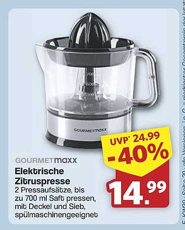 GOURMETmaxx Elektrische Zitronenpresse