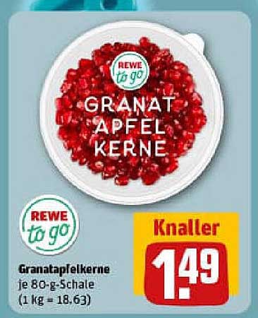 Granatapfelkerne je 80-g-Schale (1 kg = 18,63)