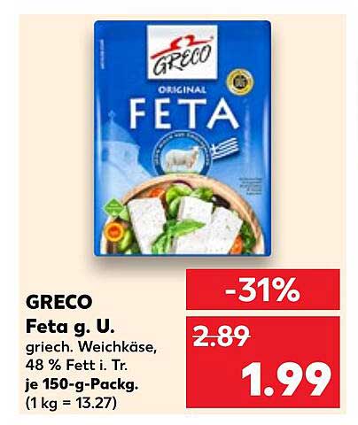 GRECO Feta g. U. griechischer Weichkäse, 150 g-Packung
