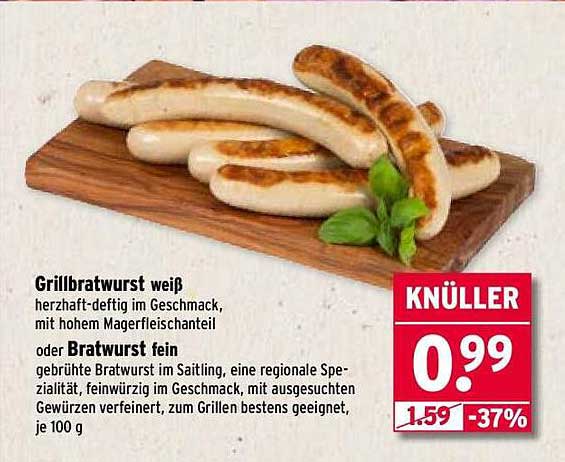 Grillbratwurst weiß oder Bratwurst fein – herzhaft und lecker