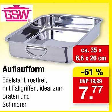 GSW Auflaufform aus Edelstahl - ideal zum Braten und Schmoren