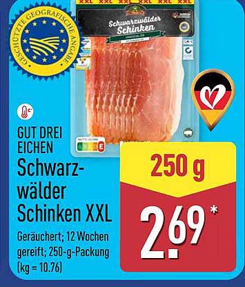 Gut Drei Eichen Schwarzwälder Schinken XXL 250 g
