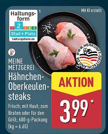 Hähnchen-Oberkeulensteaks