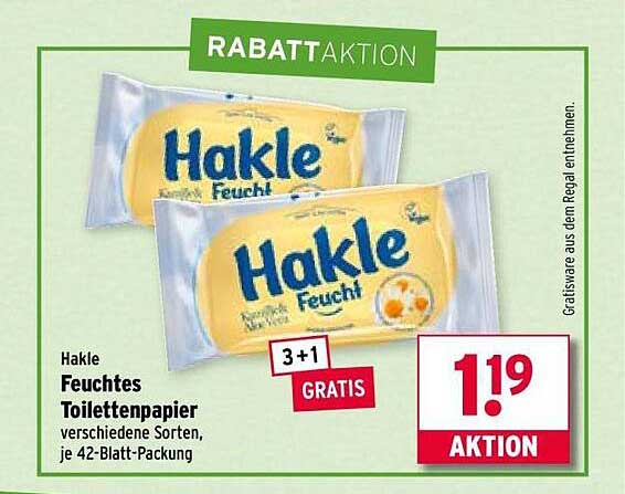 Hakle Feuchtes Toilettenpapier 3+1 GRATIS