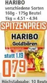 HARIBO Goldbären verschiedene Sorten 160g - 175g Beutel