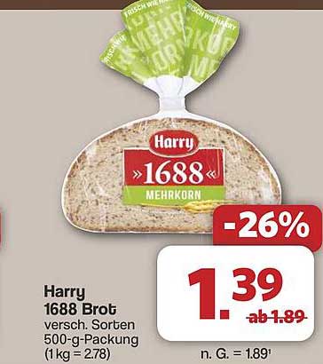 Harry 1688 Mehrkornbrot 500-g-Packung