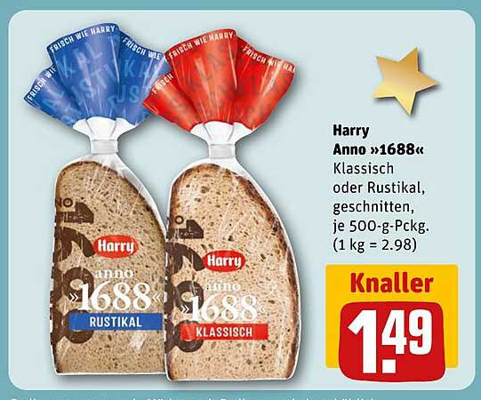 Harry Anno »1688« Klassisch oder Rustikal, je 500-g-Pckg.