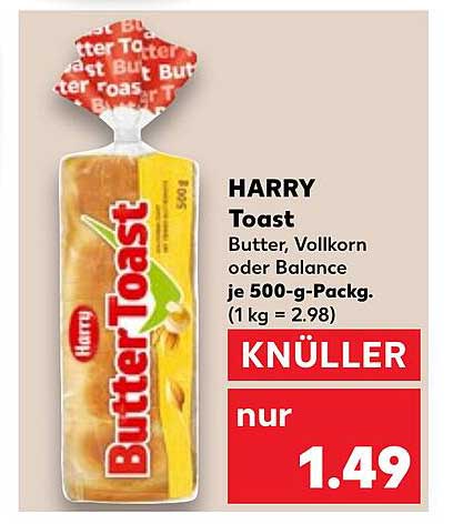 HARRY Toast Butter, Vollkorn oder Balance je 500-g-Pack.