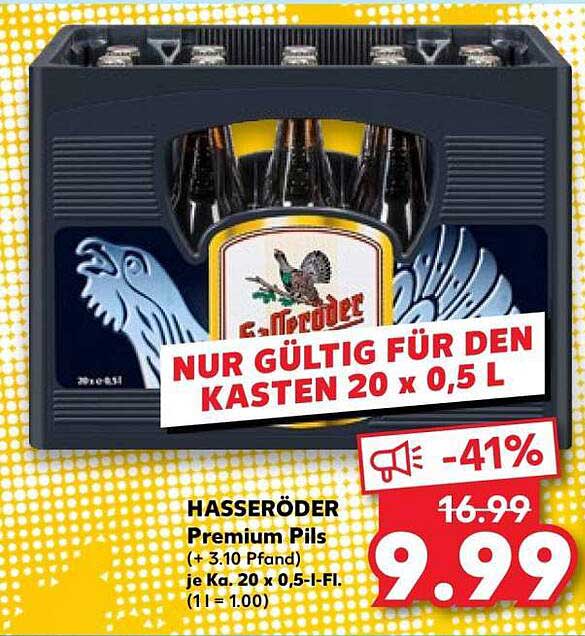 HASSERÖDER Premium Pils Kasten 20 x 0,5 L