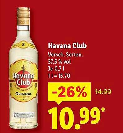 Havana Club Rum 0,7 l – Original, 37,5 % vol.