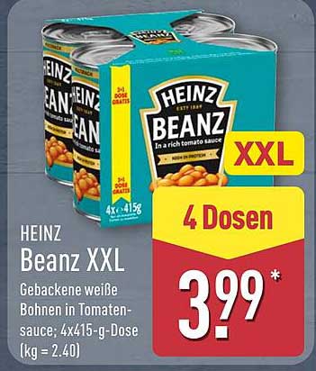 HEINZ Beanz XXL - Gebackene weiße Bohnen in Tomatensauce