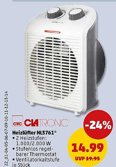 Heizlüfter HL3761 von CLATRONIC – Jetzt zum Sonderpreis