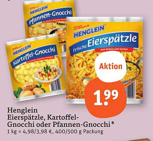 Henglein Eierspätzle, Kartoffel-Gnocchi oder Pfannen-Gnocchi
