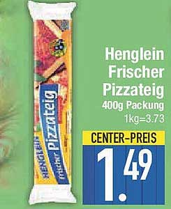 Henglein Frischer Pizzateig 400g Packung