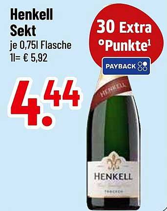 Henkel Sekt 0,75l Flasche zum Sonderpreis