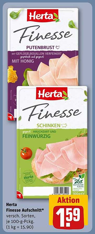 Herta Finesse Aufschnitt - Putenbrust und Schinken