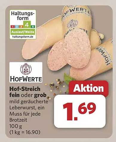 Hof-Streich fein oder grob – mild geräucherte Leberwurst