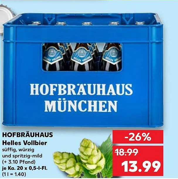HOFBRÄUHAUS Helles Vollbier 20 x 0,5 l