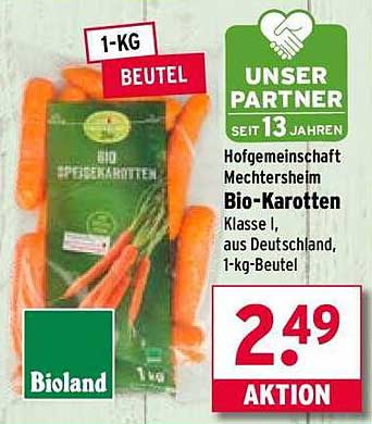 Hofgemeinschaft Mechttersheim Bio-Karotten 1-kg-Beutel