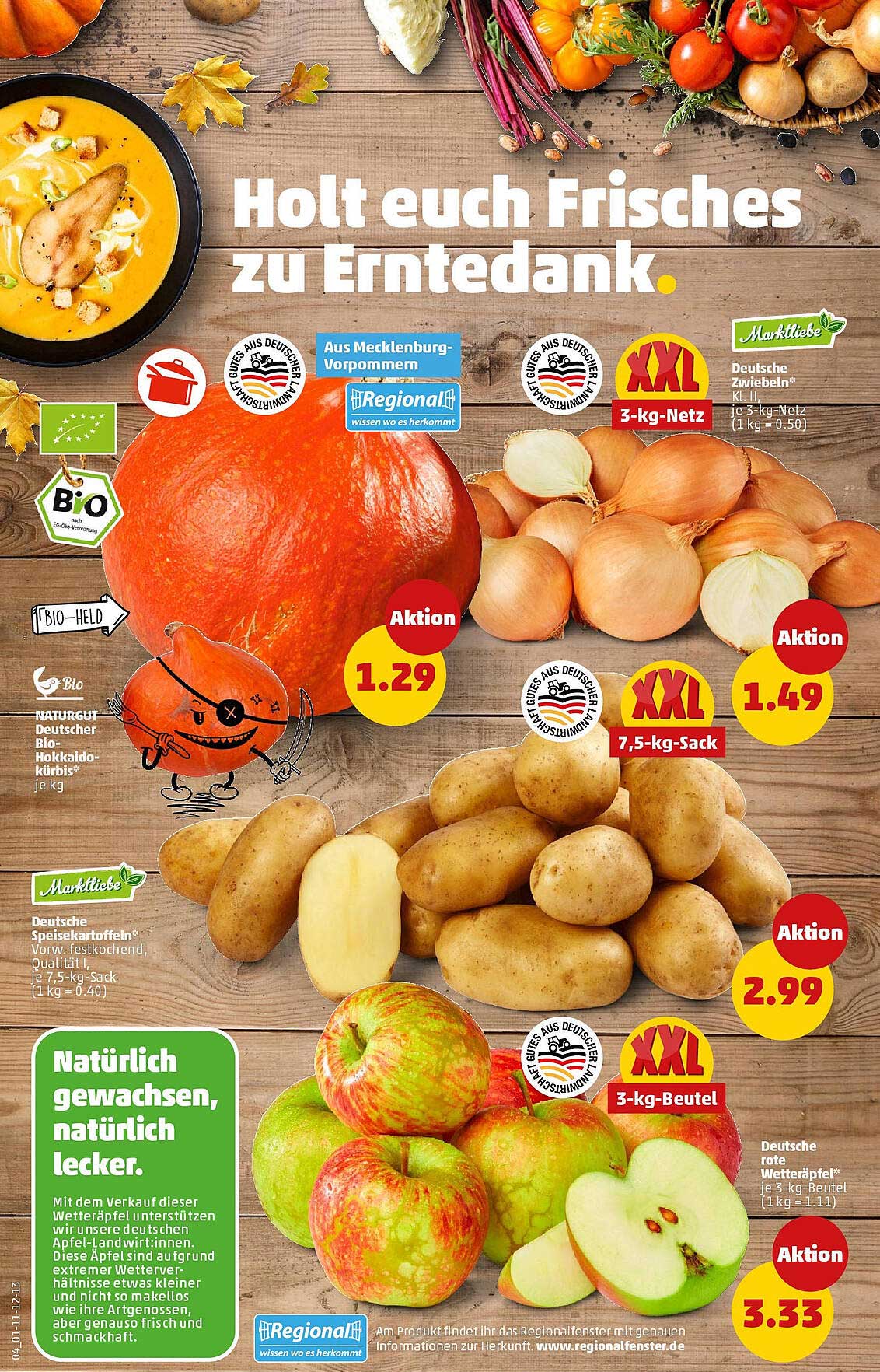 Hokkaido-Kürbis - 1,29 € je kg