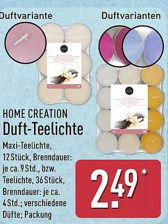 HOME CREATION Duft-Teelichte