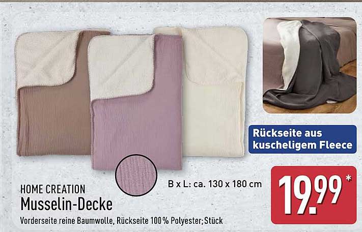 HOME CREATION Musselin-Decke