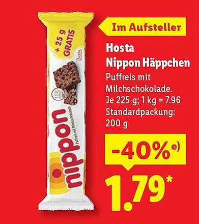Hosta Nippon Häppchen – Puffreis mit Milchschokolade