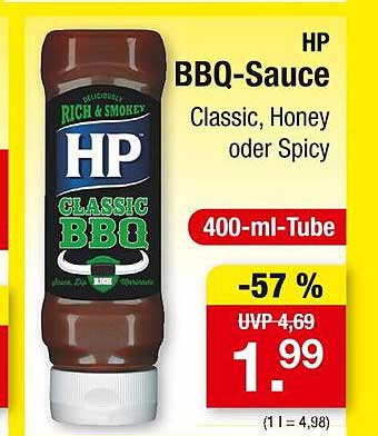 HP BBQ-Sauce - Classic, Honey oder Spicy 400-ml-Tube