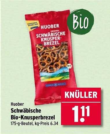 Huober Schwäbische Bio-Knusperbrezel 175-g-Beutel