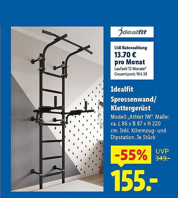 Idealfit Sprossenwand/Klettergerüst – Athlet 1W