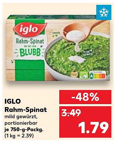 IGLO Rahm-Spinat mild gewürzt, portionierbar 750 g