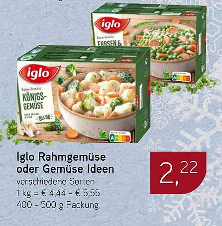 Iglo Rahmgemüse oder Gemüse Ideen - verschiedene Sorten