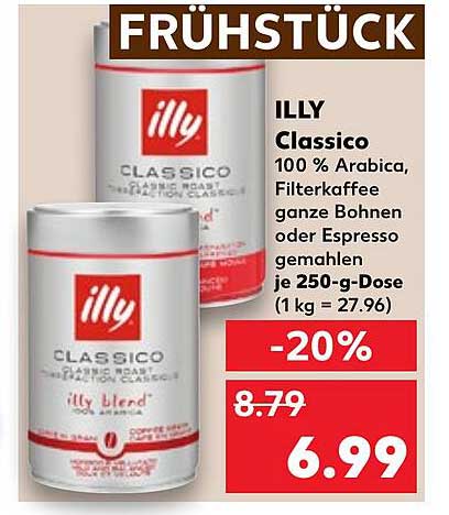ILLY Classico 100 % Arabica Filterkaffee 250-g-Dose