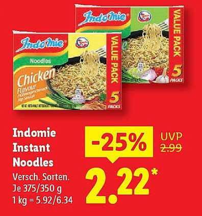 Indomie Instant Noodles - Chicken Flavour (5 Packs)