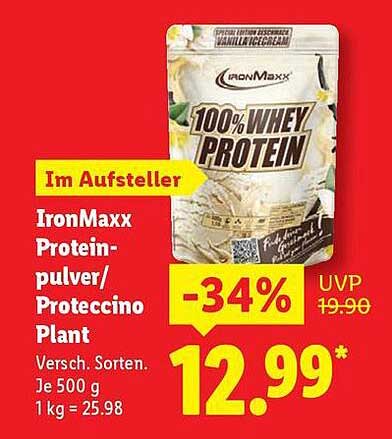 IronMaxx Proteinpulver / Proteccino Plant - 34% Rabatt