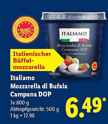 Italiamo Mozzarella di Bufala Campana DOP 800 g