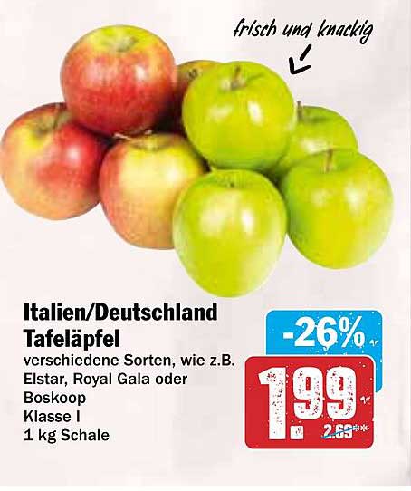 Italien/Deutschland Tafeläpfel - verschiedene Sorten wie z.B. Elstar, Royal Gala oder Boskoop