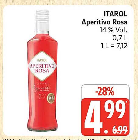 ITAROL Aperitivo Rosa 0,7 L - 28% Rabatt!