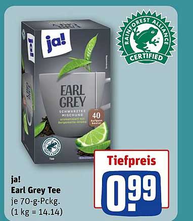 ja! Earl Grey Tee je 70-g-Pckg.