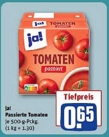 ja! Passierte Tomaten je 500-g-Pckg.
