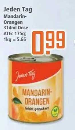 Jeden Tag Mandarin-Orangen 314ml Dose
