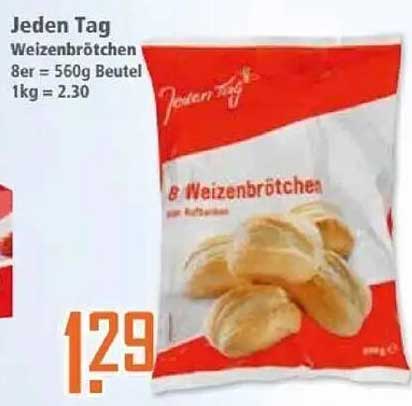 Jeden Tag Weizenbrötchen 8er = 560g Beutel