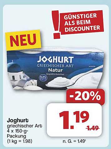 Jogurt griechischer Art 4 x 150-g-Packung