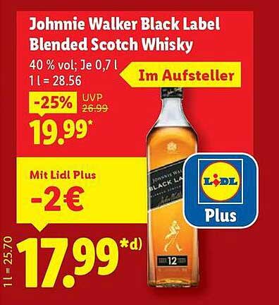 Johnnie Walker Black Label Blended Scotch Whisky 0,7 L
