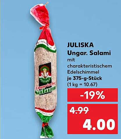 JULISKA Ungar. Salami mit charakteristischem Edelschimmel je 375-g-Stück